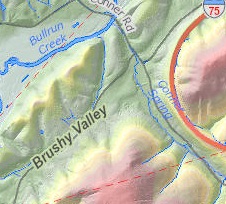 Topographic Map of Knox County (within KGIS Maps) 